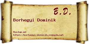Borhegyi Dominik névjegykártya